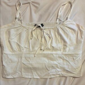 Brandy Melville John Galt White Bustier Tie Front Tank Top Peasant Cami